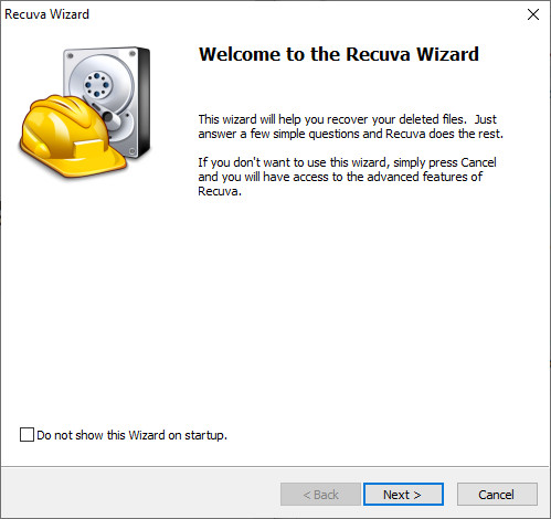 واجهة برنامج Recuva أفضل تطبيق استعادة الملفات المحذوفة